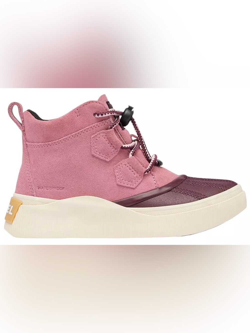 Sorel Kids youth out n about IV classic waterproof Pink Suede Lace-Up Boot
